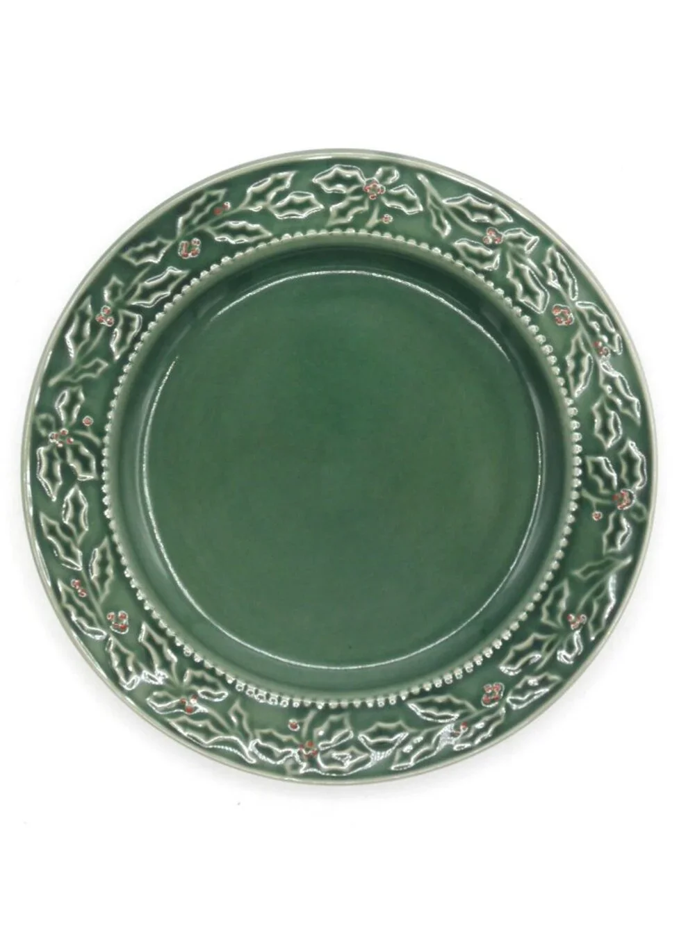 Hampton Forge CHRISTMAS BERRIES Salad Plates Set of 4 Embossed Pattern: HFOCHB